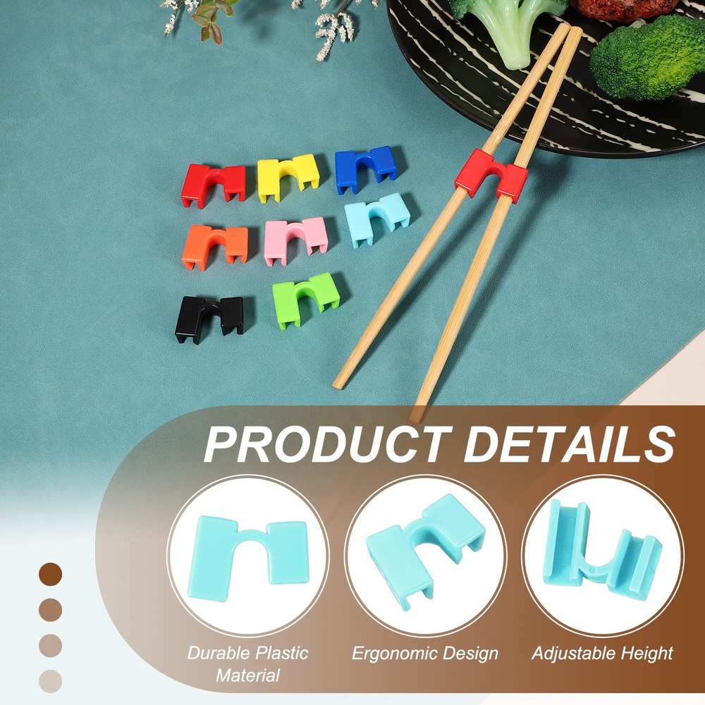 10Pcs Chopsticks Helper Reusable Training Chopstick Connector Sky Blue