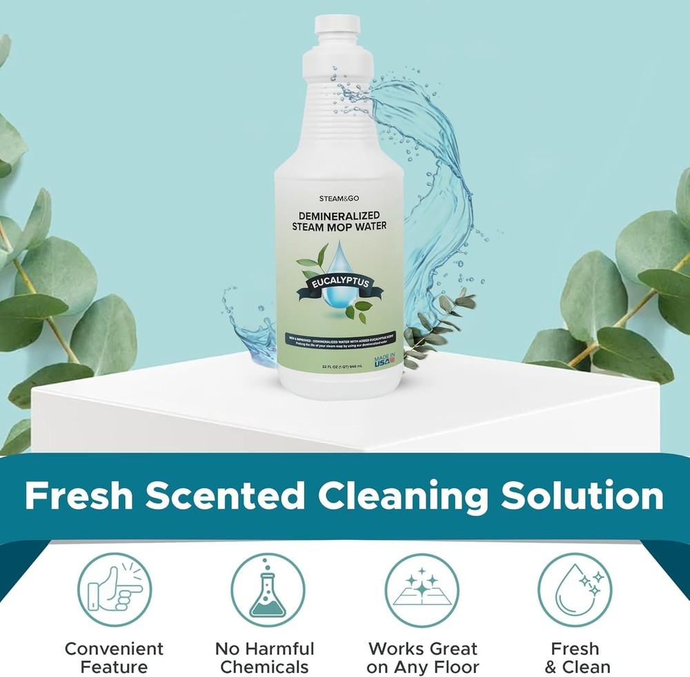 Ready-to-Use 32oz Demineralized Steam Mop Solution - Fresh Eucalyptus Mint