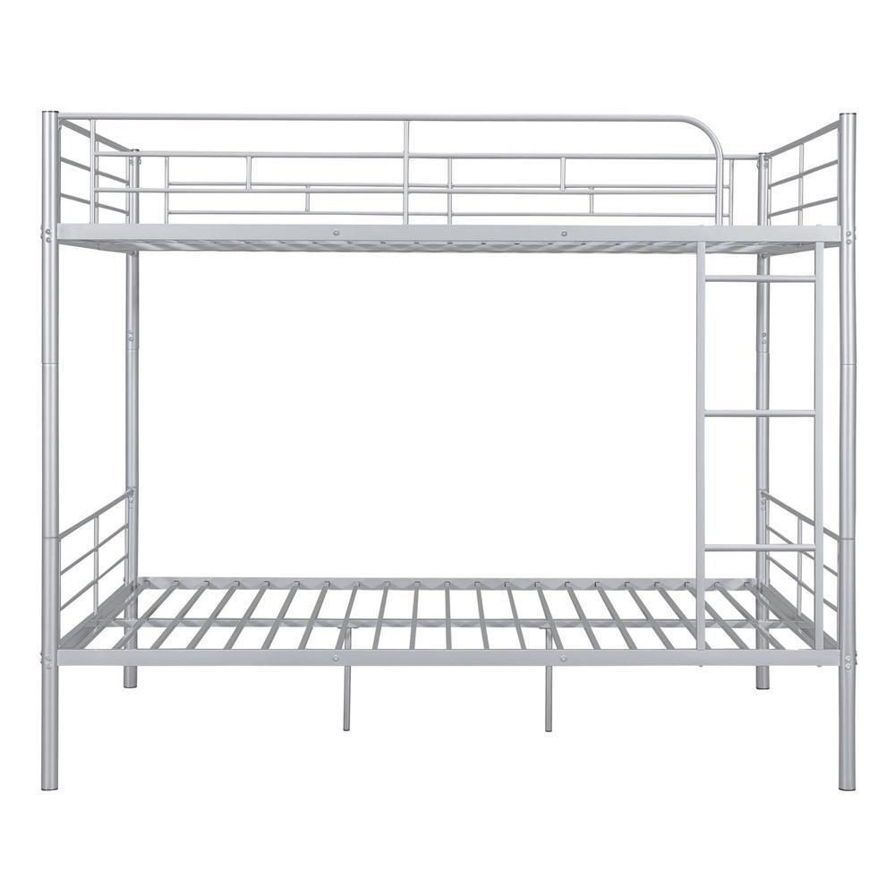 Full Over Full Metal Bunk Bed Sliver