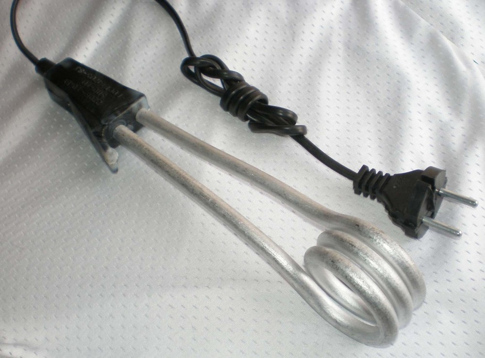 1000W Water Heater Portable Electric Liquid Immersion Element Boiler Travel 220V