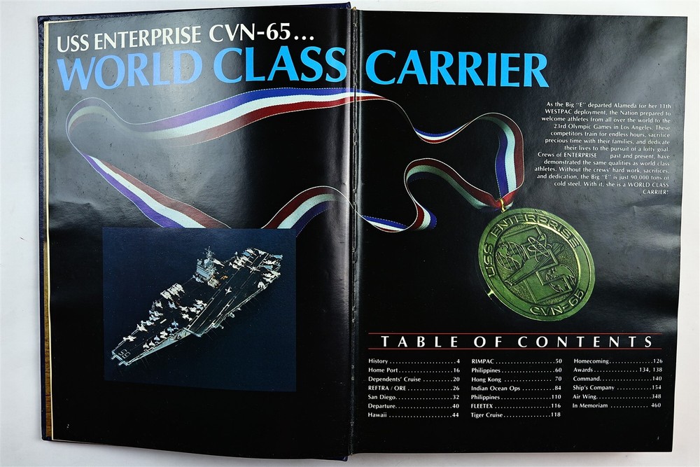USS Enterprise (CVN-65) 1984 1985 Westpac Deployment Cruise Book