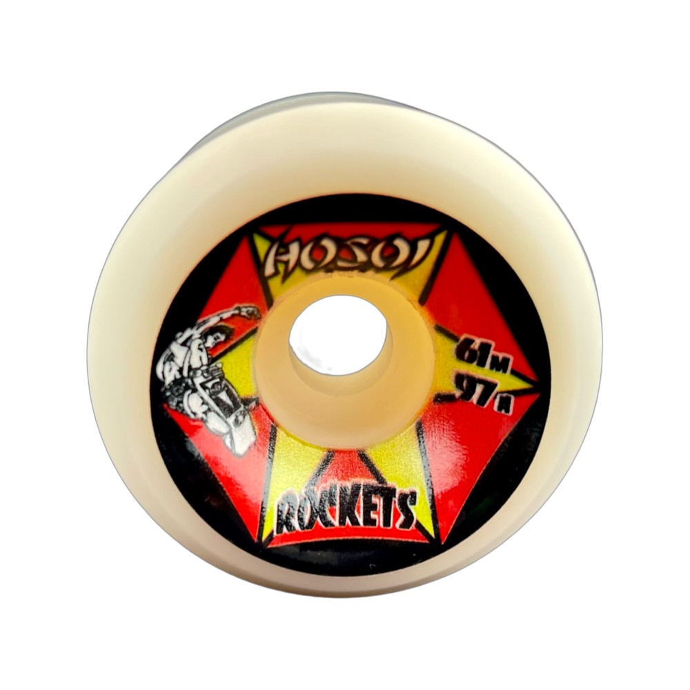 Hosoi Rockets 61mm 97A White Skateboard Wheels