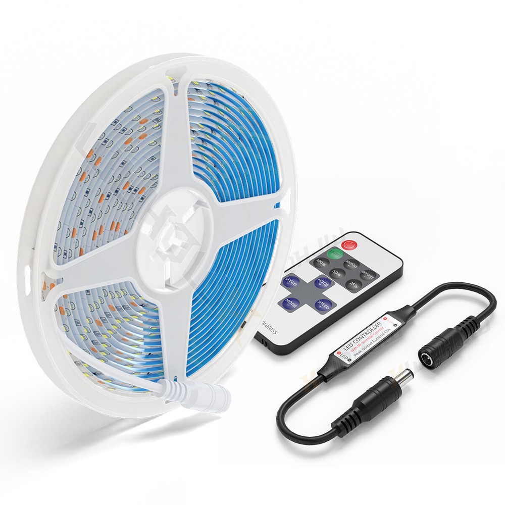 New LED Strip Lights 16ft White 5050 Room Light with Remote 6500K