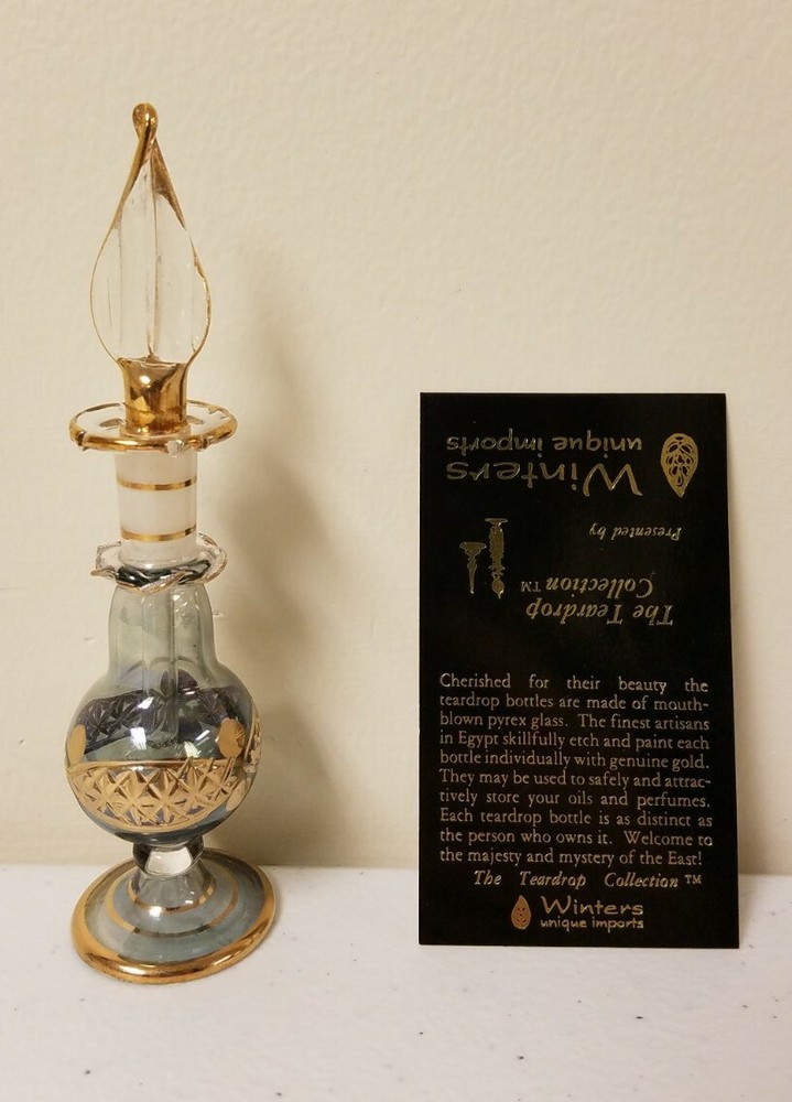 Unique Vintage 1994 Mouth Blown Glass Perfume Bottle