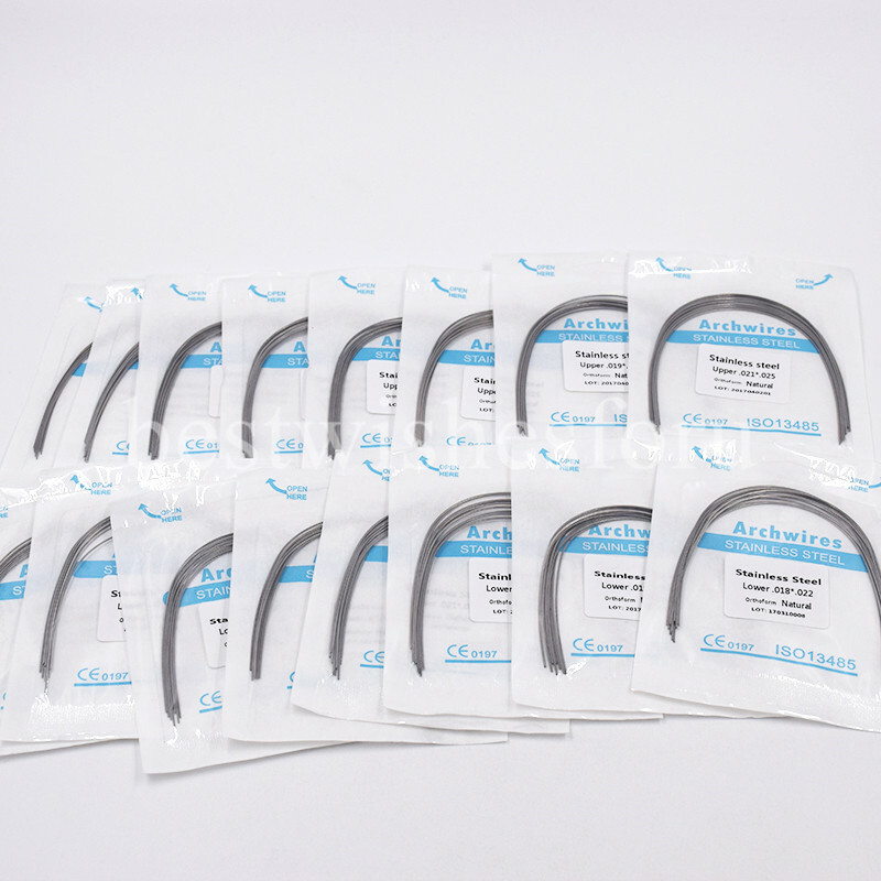 Dental Orthodontic Stainless Steel Rectangular Arch Wire Natural 10 Pcs/Pack