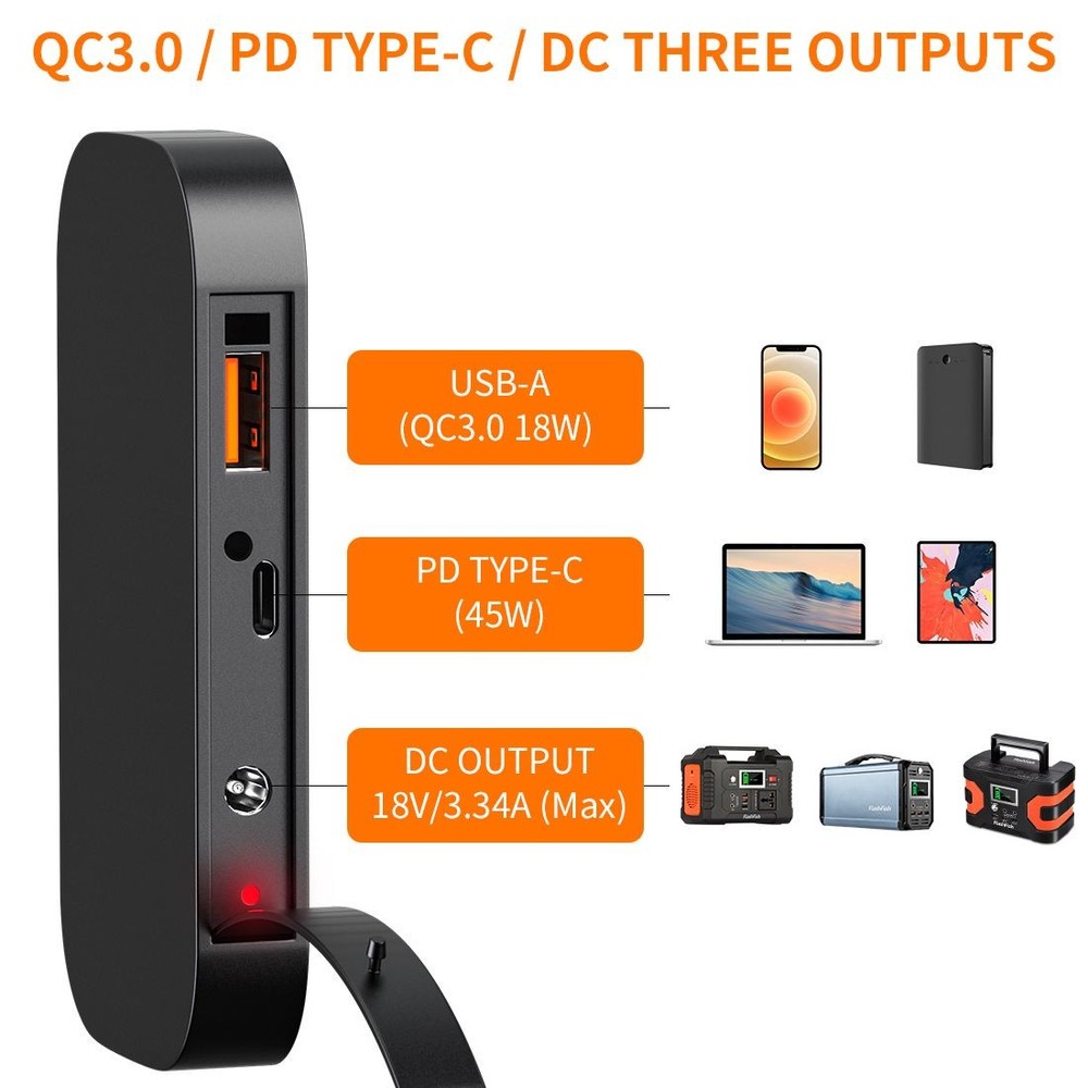 100W 18V Portable Solar Panel; Flashfish Foldable Solar Charger with 5V USB 18