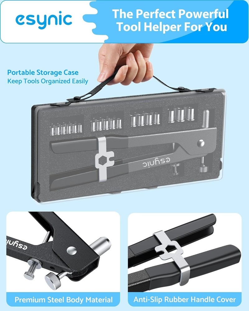 Professional 10-Inch Rivet Nut Tool Set - Efficient Repairs with Storage Case