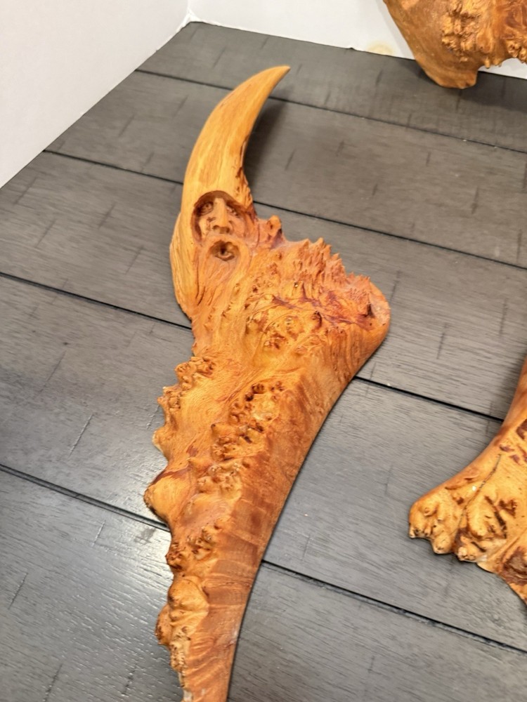 Set Of 3 Maple Burl Wizards By Jack Leslin