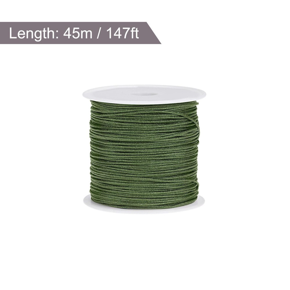 Nylon Cord DIY Making Satin String Craft Wire 147ft, Light Army Green
