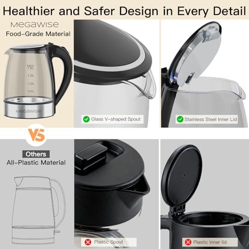 Electric Glass Kettle with Auto Shut-Off (1.8L)