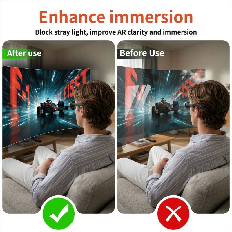 Protective Eyeshade For Virtual Reality Glasses Prevents Sunlight Interferences