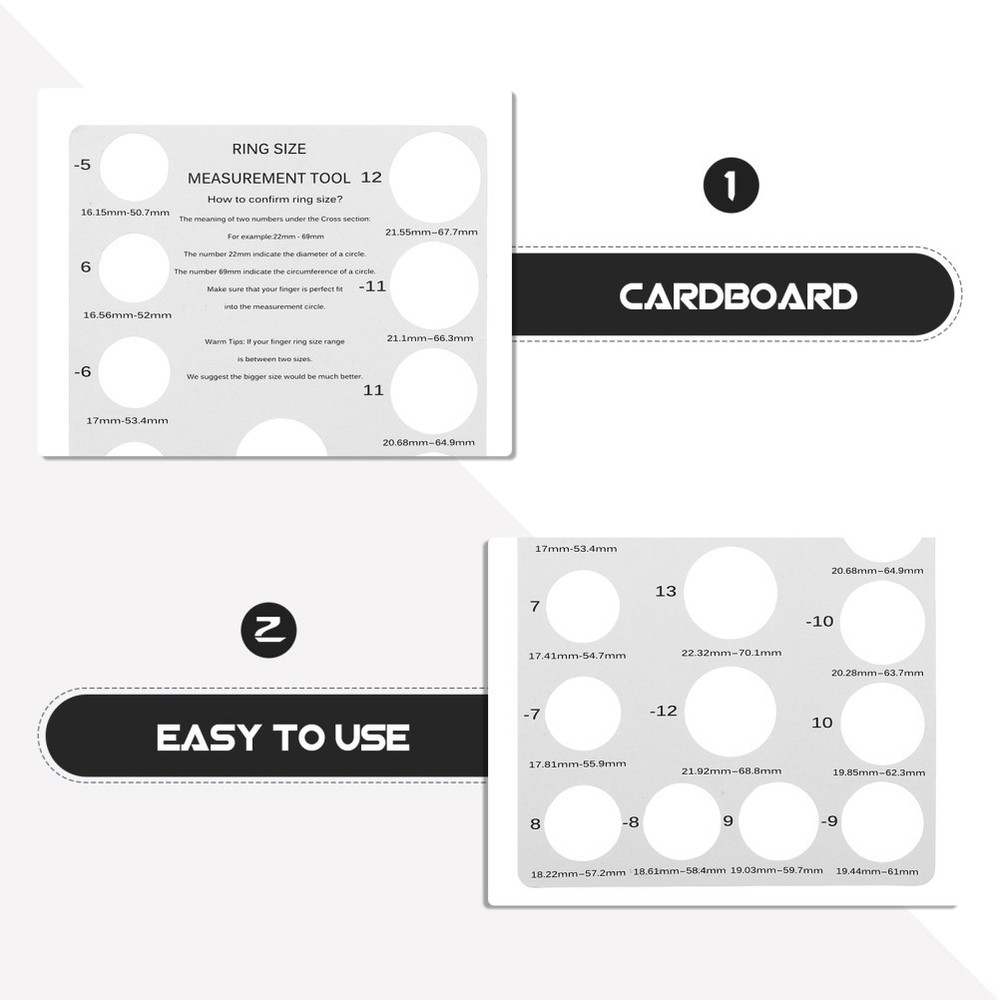 2 Pcs Ring Sizer Measuring Guide Chart Finger Measurer Making Tools