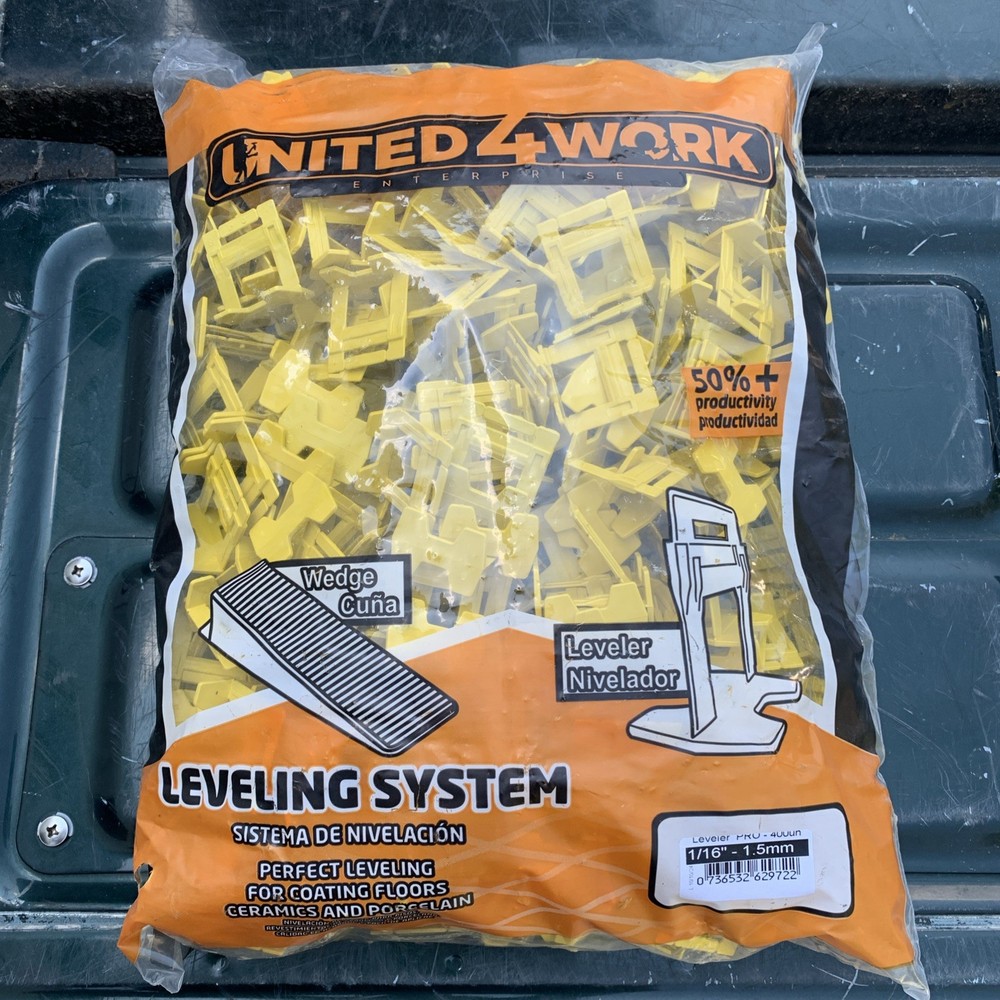 United 4 Work Tile Leveling System 1/16" Clips New / Unopened / Sealed In Bag!