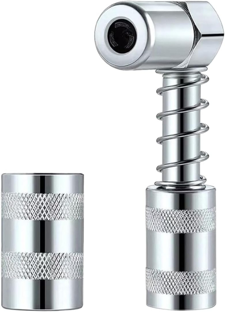 90 Degree Grease Gun Coupler Adapter, Grease Fitting Tool with Sleeve in Tight S