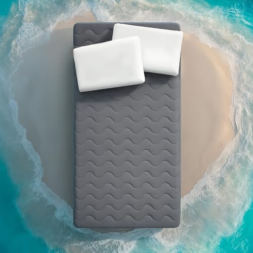 Cooling Mattress Pad Waterproof Bedding Protector for Hot Twin Dark Grey