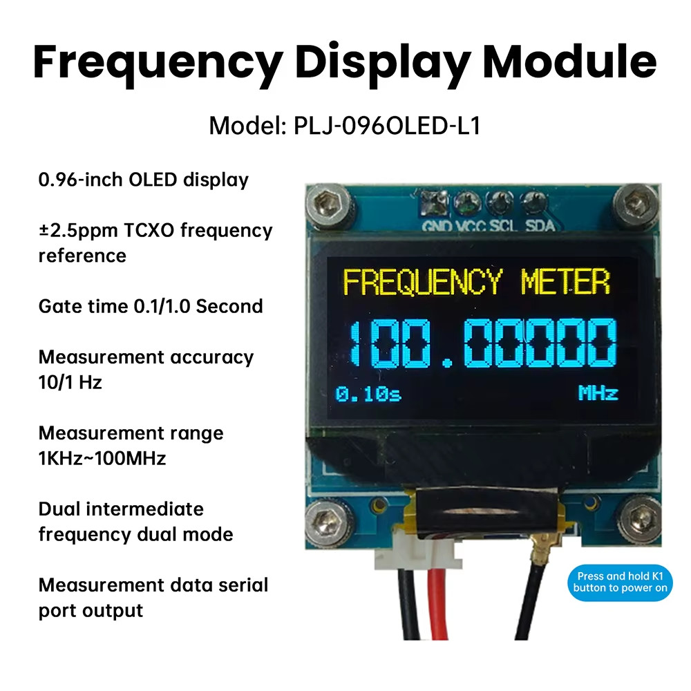 1Khz~100Mhz RF Frequency Counter High-Precision Frequency Counter LED Display fo