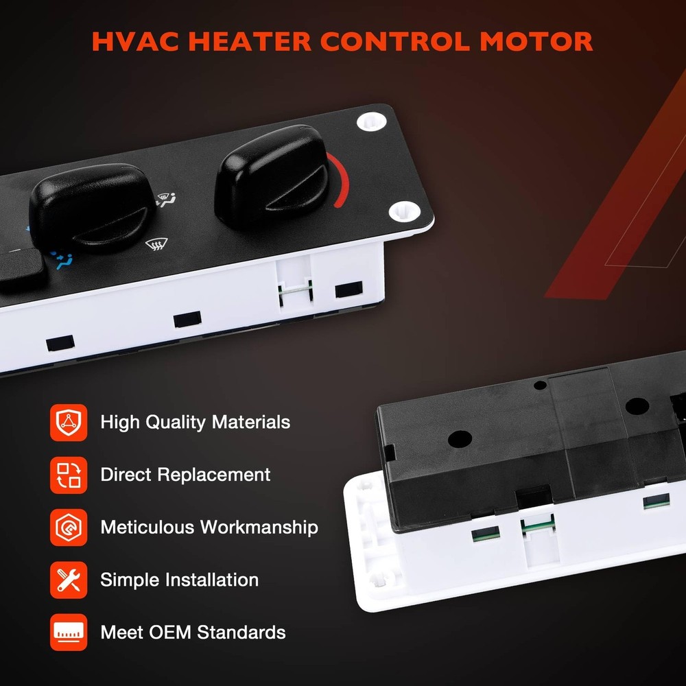 599-008 Front Climate Control Module A/C Heater Air Conditioning Panel, Black