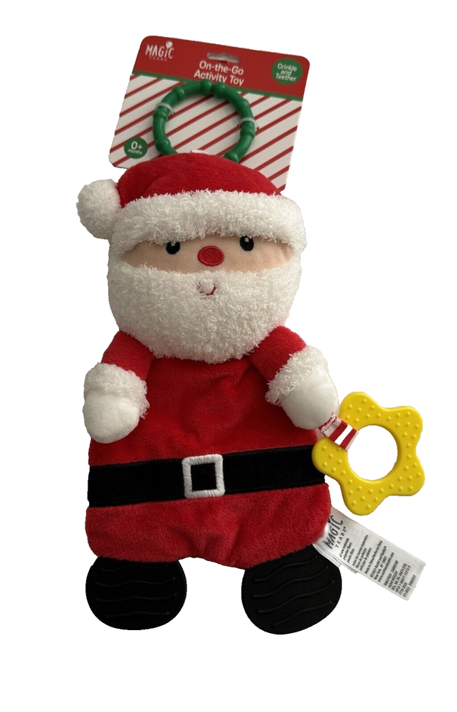 Santa Activity Toy with Crinkle, Rattle & Teether - Christmas