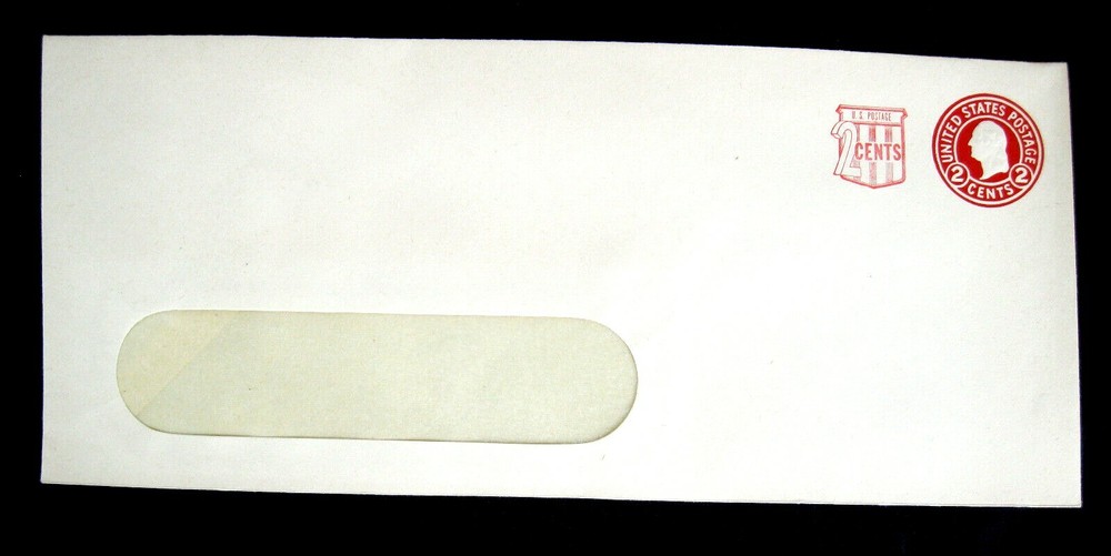 Mint Scott #U537b - 2 cent with 2 cent Surcharge Large Envelope - stock #U59