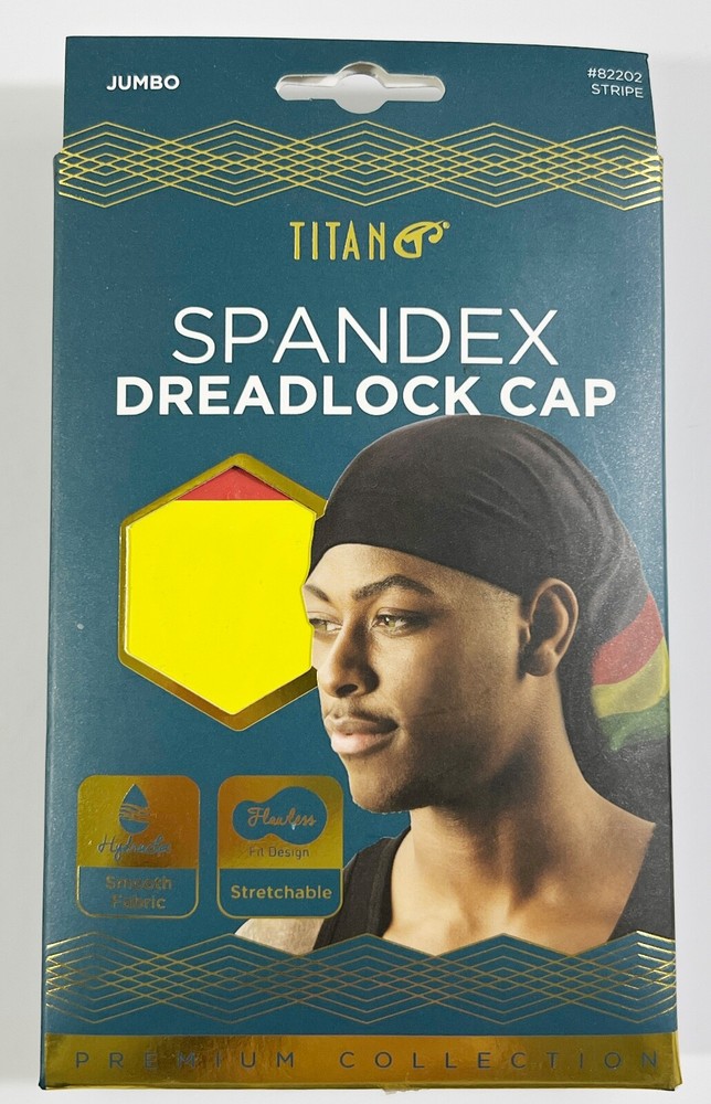 Titan JUMBO Stripe Spandex Dreadlock Cap Stretchable Smooth Fabric Stripe #82202