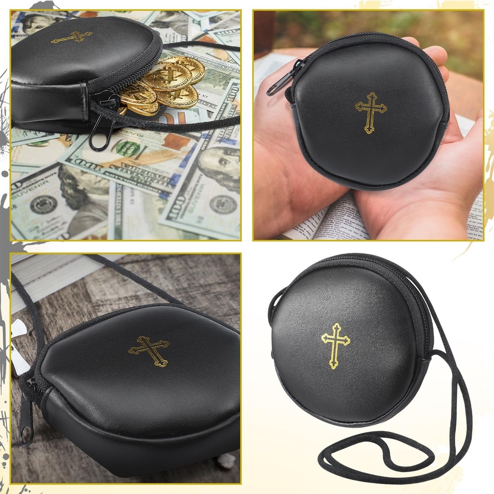 Leather Communion Burse for Pyx, Catholic Pyx Case with Strap for Communion H...
