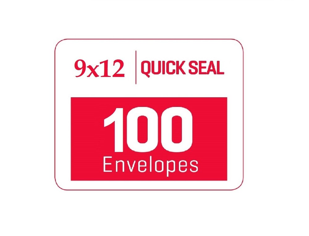 100 9 x 12 SELF Seal Security White Catalog Envelopes - 28lb - Security Tinte...