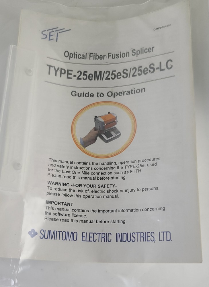 Sumitomo Type-25e Fusion Splicer ~ Powers On