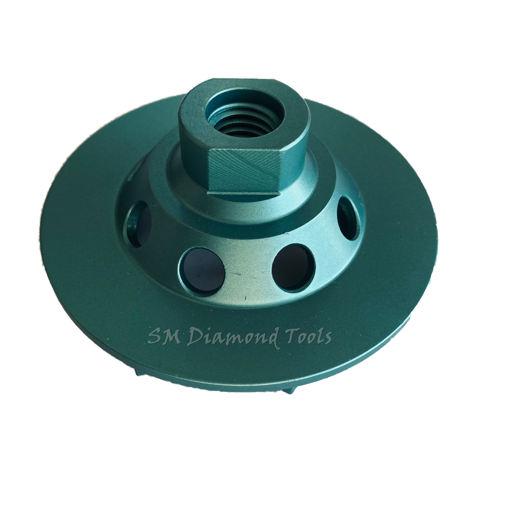 4" Premium Turbo Cup Wheel 9 Segment 5/8" Threaded Concrete Surface Grinding
