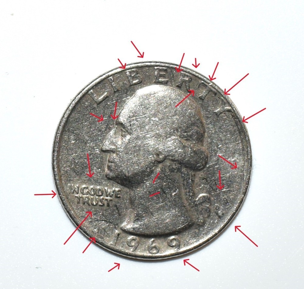 1969 D Quarter Missing Claw Error, Double Die, Partly Filled D RPM Strike Error