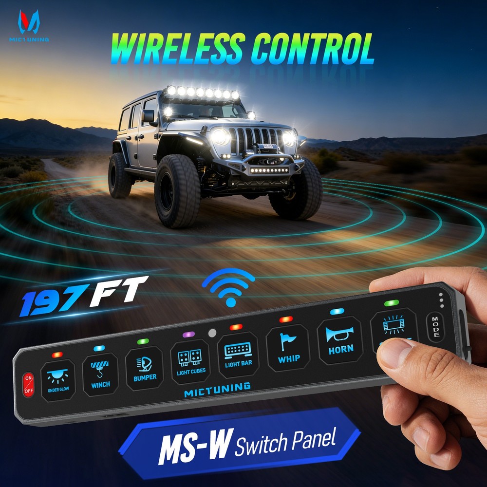 8 Gang Wireless LED Switch Panel Toggle Flash Remote Control for Boat & Vehicles