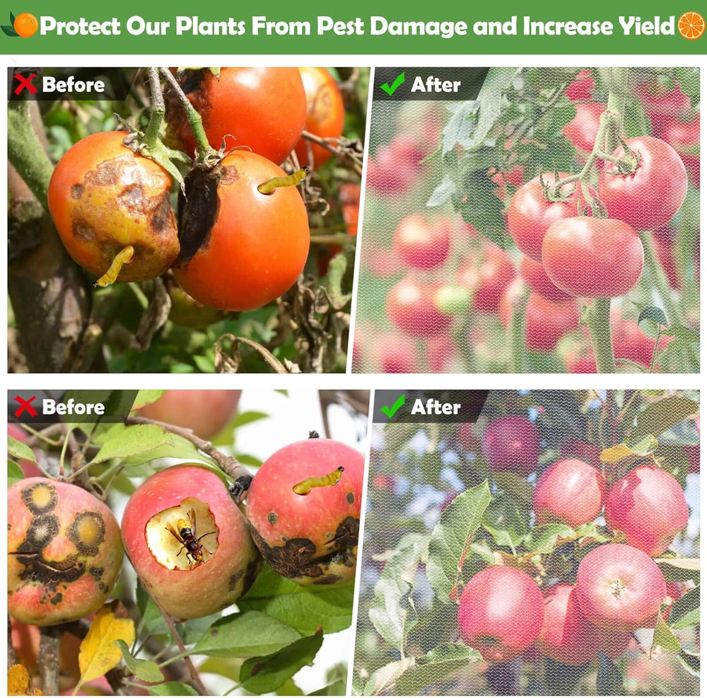 10X10 FT Fruit Trees Netting with Zipper,Large Tree Nets for Fruit Trees with Dr