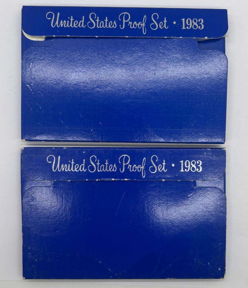 2 1983 Mint Proof Sets 5 Coins in Each - in OGP