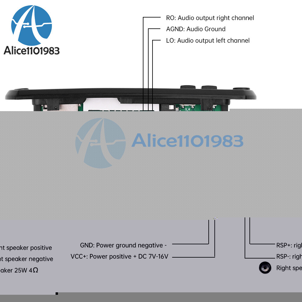 2*25W Car MP3 Player Decoder Board WMA FM Radio Wireless Bluetooth Audio Module