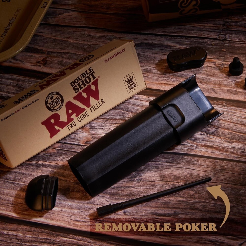 RAW Double Shot 2 Cone Filler Cone Loader + Stick Poker | King Size Tool
