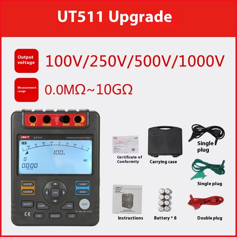 UNI-T UT511 Digital Insulation Resistance Tester Megohmmeter Ohm Meter