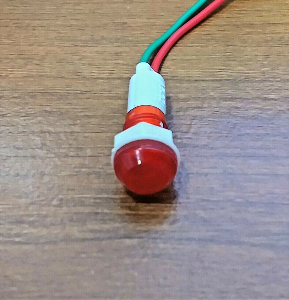 BBT Waterproof 12 volt AC/DC Low Profile Red LED Indicator Light