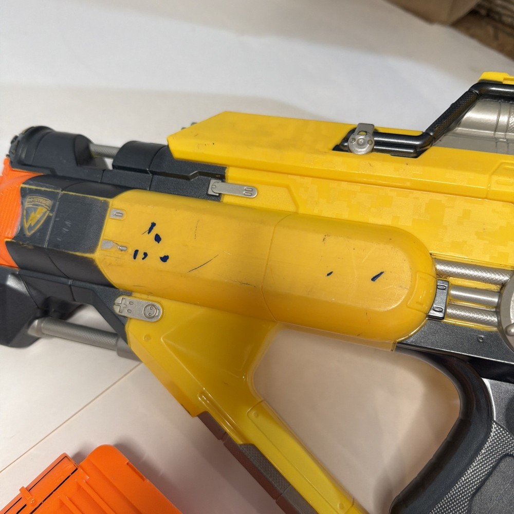 Nerf N Strike Stampede ECS Working Blaster with/Clips/Shield/darts- TESTED