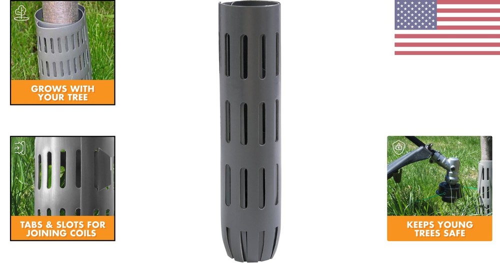 Expandable Plastic Tree Trunk Protectors, 12 Count, Eco-Friendly Grey Guards