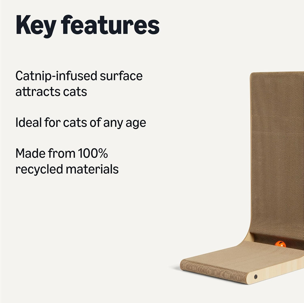 Cat Scratch Post L-Shaped Cat Scratching Post Cat Scratch Pad with Interactive B
