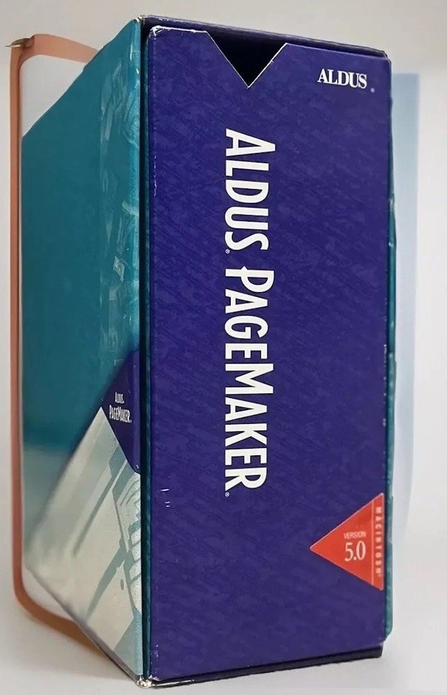 Vintage ALDUS ADOBE PAGEMAKER 5 Apple Macintosh Big Box OFFICE Mac Software
