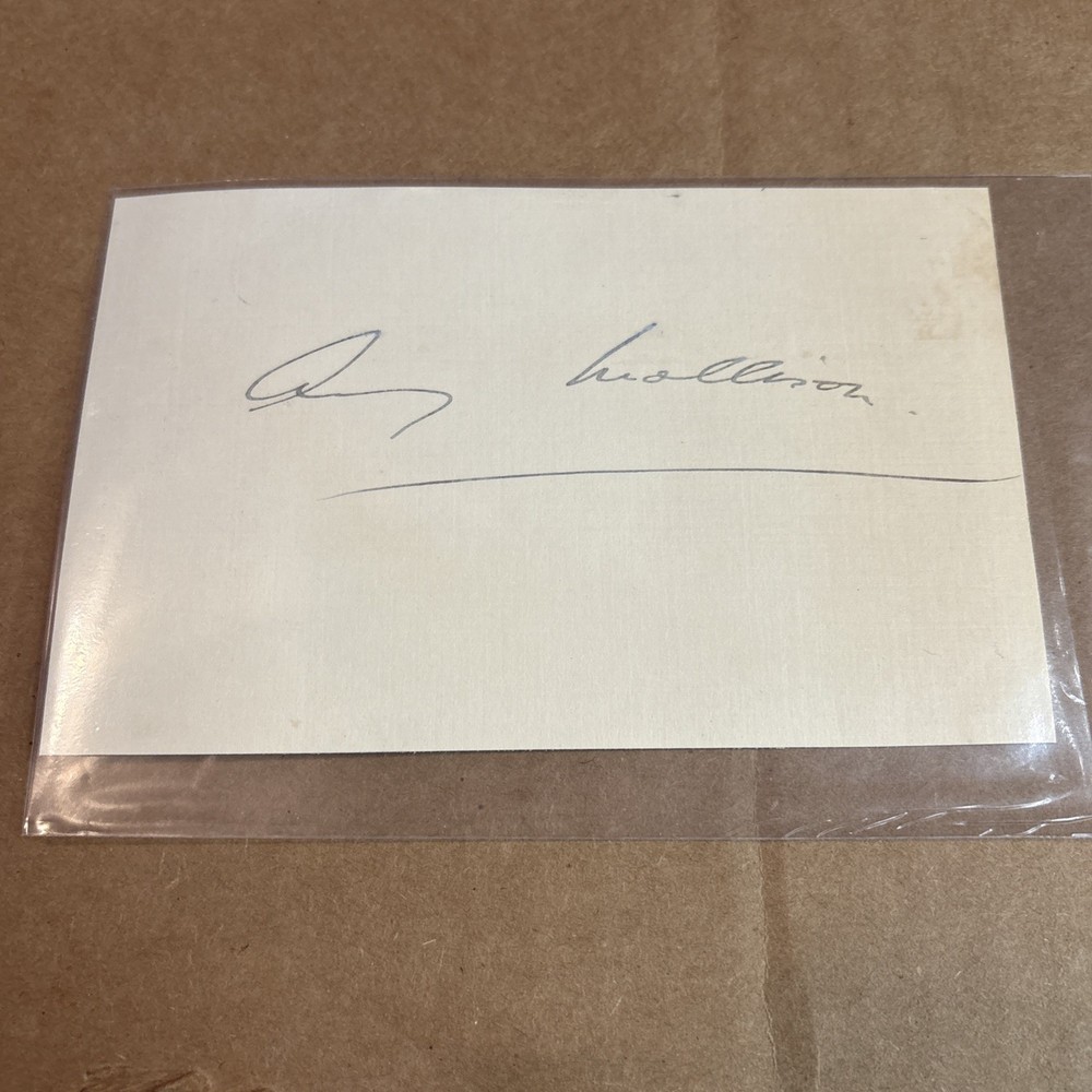 Amy Mollison Signed Index Card With COA