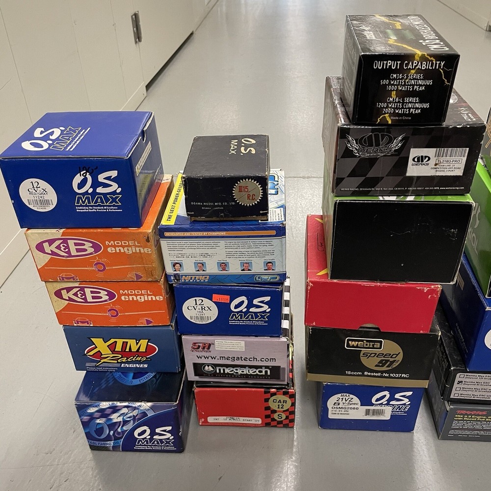 Vintage RC Nitro Engine Assorted Box Lot 26-CT Remote Control NO ENGINES Motor