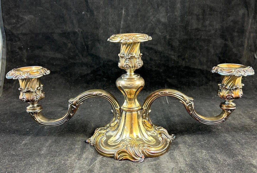 Reed and Barton Pattern 164 Silverplate 3 Light Candelabra 6.75 Inch Height