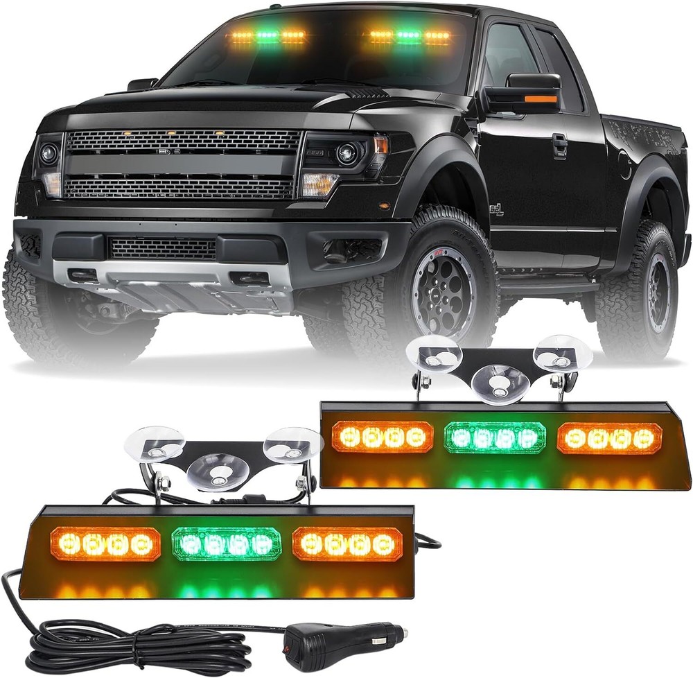 XRIDONSEN Emergency Dash Strobe Lights Bar Safety Warning Flash Windshield Light