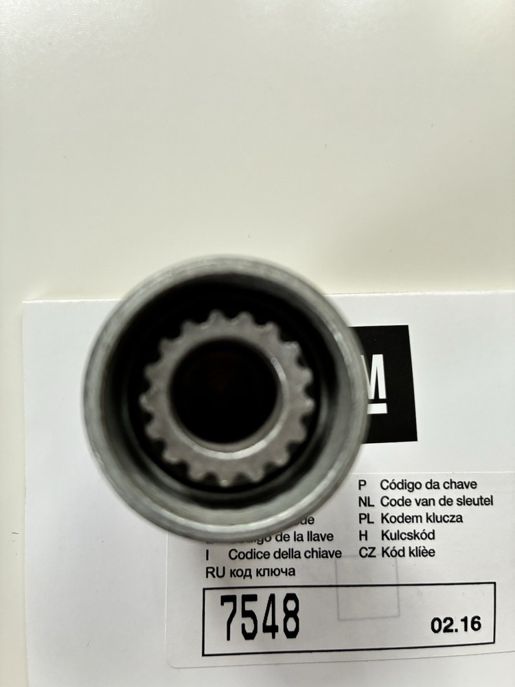 Vauxhall Locking Wheel Key for alloy wheel security locking nuts - Code 7548