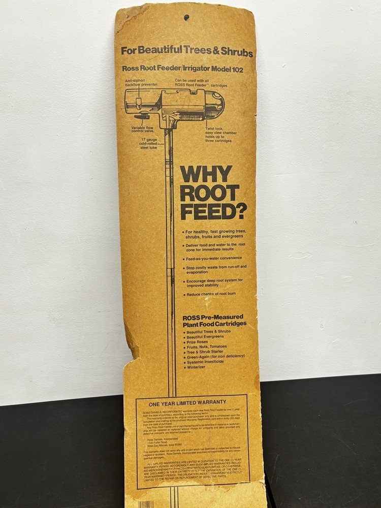 Ross Root Feeder Irrigator Model 102 Vintage Never Used