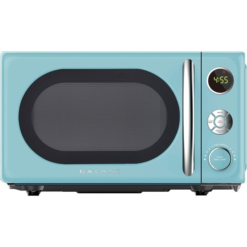 Retro Microwave Oven LED Lighting Pull Handle Design Child Lock 0.7 cu ft