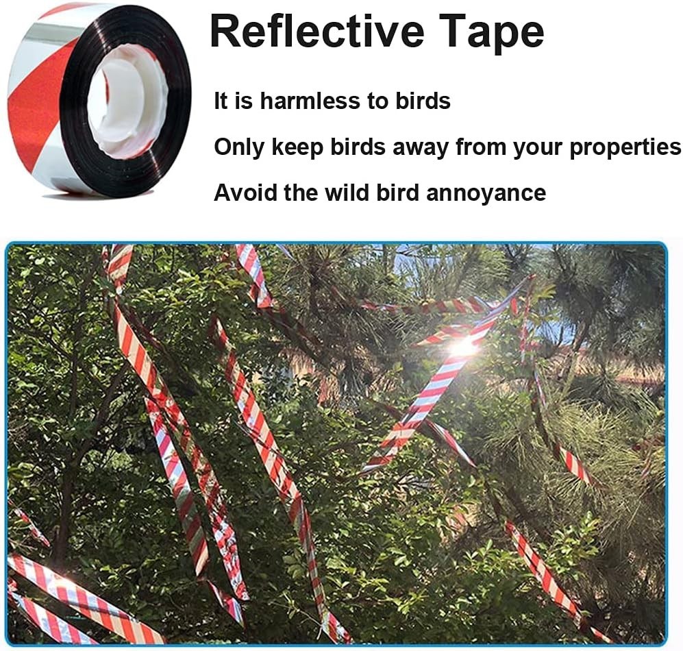 Eco-Friendly 1'' Red Reflective Bird Scare Tape - Durable, Non-Adhesive Solution