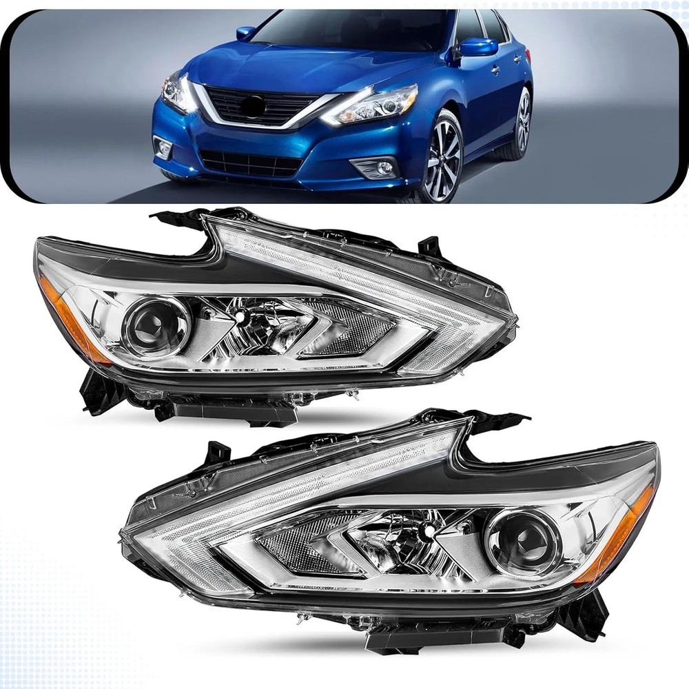Halogen Headlight Assembly Fit for 2016 2017 2018 Nissan Altima Replacement Head