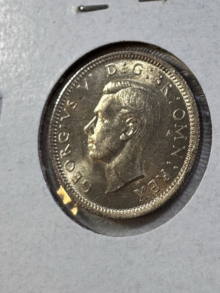 1943 Great Britain Silver 6 Pence